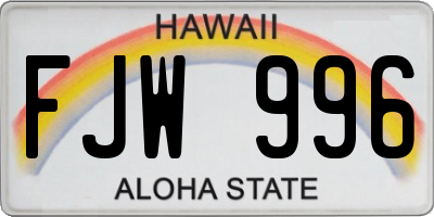 HI license plate FJW996