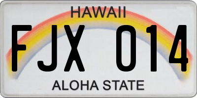 HI license plate FJX014