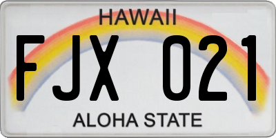 HI license plate FJX021