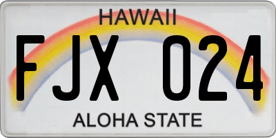 HI license plate FJX024