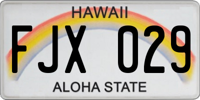 HI license plate FJX029
