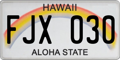 HI license plate FJX030