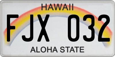 HI license plate FJX032