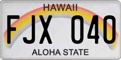 HI license plate FJX040