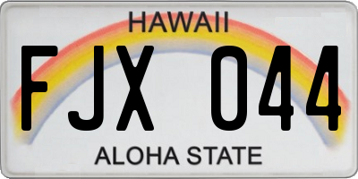 HI license plate FJX044