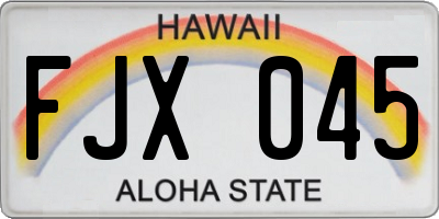 HI license plate FJX045