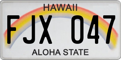 HI license plate FJX047