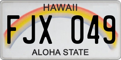 HI license plate FJX049