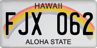 HI license plate FJX062