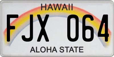 HI license plate FJX064