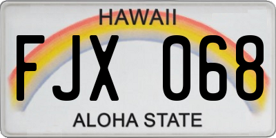 HI license plate FJX068
