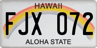 HI license plate FJX072