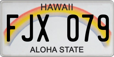 HI license plate FJX079