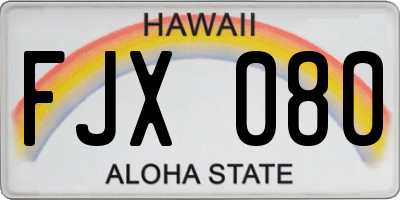 HI license plate FJX080