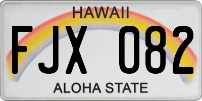 HI license plate FJX082
