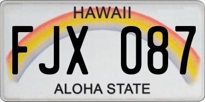 HI license plate FJX087