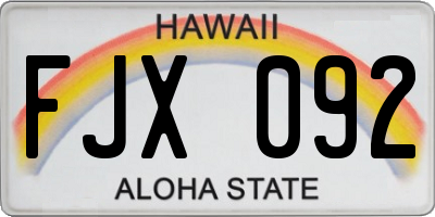 HI license plate FJX092