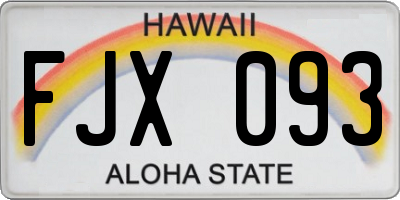 HI license plate FJX093