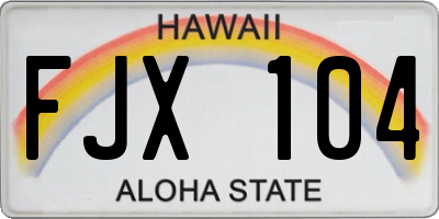 HI license plate FJX104
