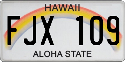 HI license plate FJX109