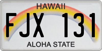 HI license plate FJX131