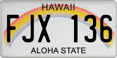 HI license plate FJX136