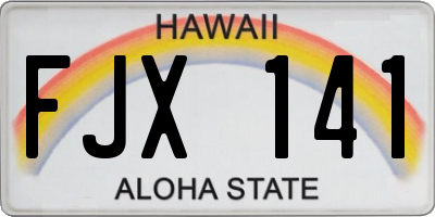 HI license plate FJX141