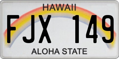 HI license plate FJX149