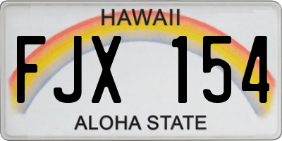HI license plate FJX154