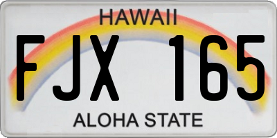 HI license plate FJX165