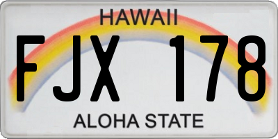 HI license plate FJX178