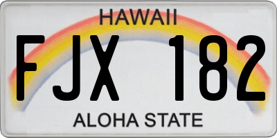 HI license plate FJX182