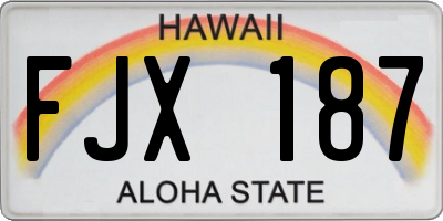 HI license plate FJX187