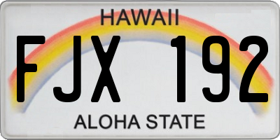 HI license plate FJX192