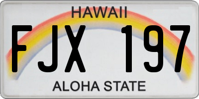 HI license plate FJX197