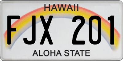 HI license plate FJX201
