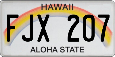 HI license plate FJX207