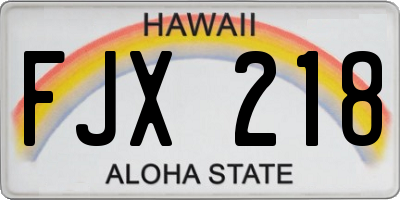 HI license plate FJX218