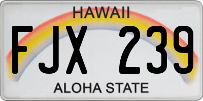 HI license plate FJX239