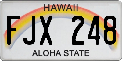 HI license plate FJX248
