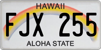 HI license plate FJX255