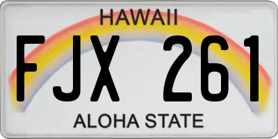 HI license plate FJX261