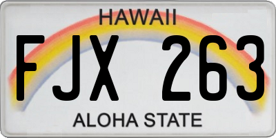 HI license plate FJX263
