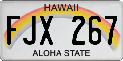 HI license plate FJX267