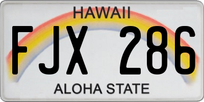 HI license plate FJX286