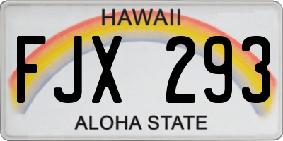 HI license plate FJX293