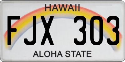 HI license plate FJX303