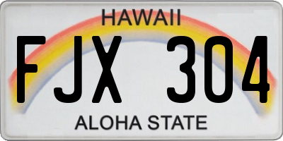 HI license plate FJX304