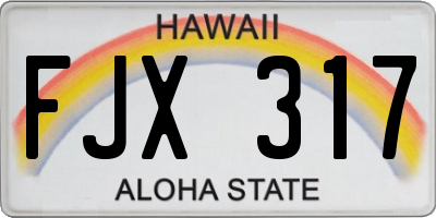 HI license plate FJX317
