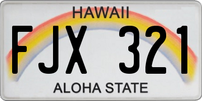 HI license plate FJX321